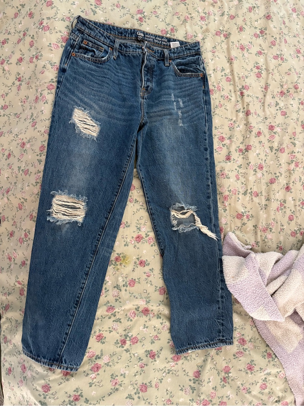 Gap Women’s Distressed Boyfriend Jeans in Denim Blue